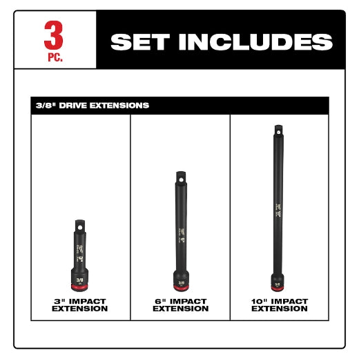 3PC SHOCKWAVE Impact Duty™ 3/8" Drive Extension Set