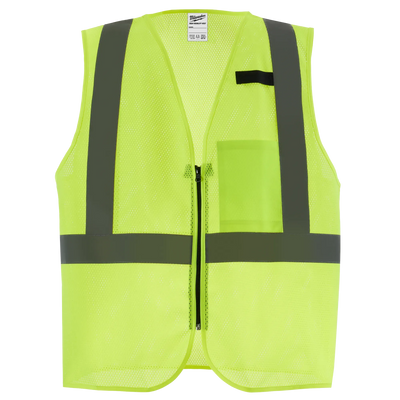 Class 2 High Visibility Yellow Mesh One Pocket Safety Vest - L/XL
