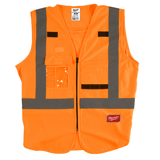 High Visibility Orange Safety Vest - S/M