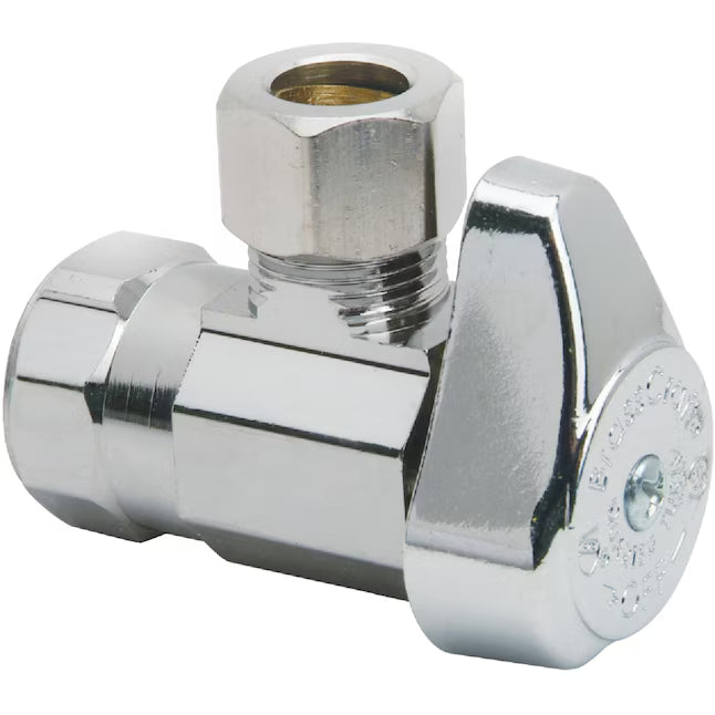 BrassCraft 1/2 in. Compression outlets X 3/8 in. Chrome Plated Stop Valve