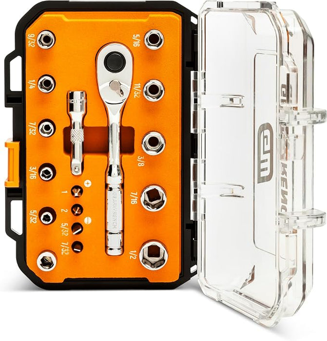 GearWrench 1/4 in. Drive 72-Tooth 6-Point SAE Mechanics Tool Set (17-Piece)