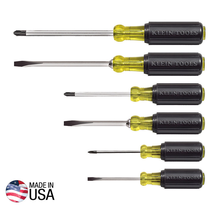 Screwdriver Set, Slotted and Phillips, 6-Piece