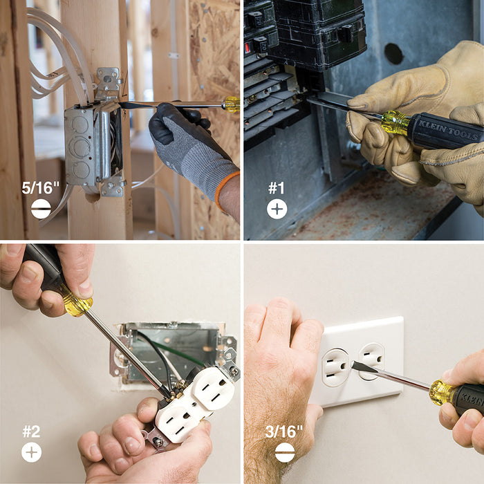 Screwdriver Set, Slotted and Phillips, 6-Piece