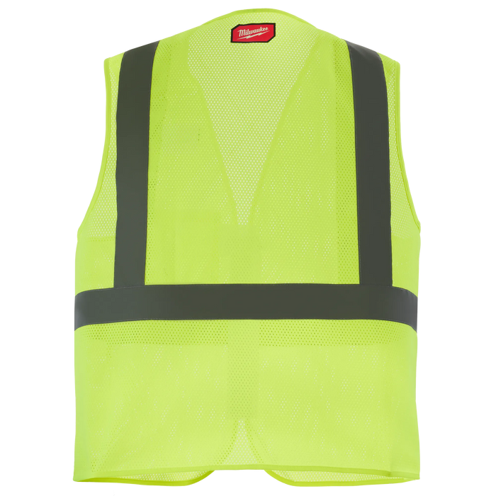 Class 2 High Visibility Yellow Mesh One Pocket Safety Vest - 4X/5X