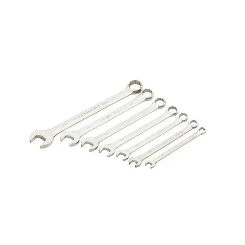 GearWrench 7 Piece 12 Point Long Pattern Combination SAE Wrench Set with Tool Roll