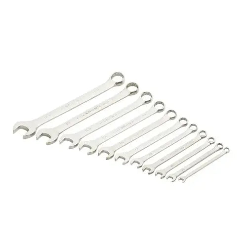 GearWrench 11 Piece 12 Point Long Pattern Combination SAE Wrench Set with Tool Roll