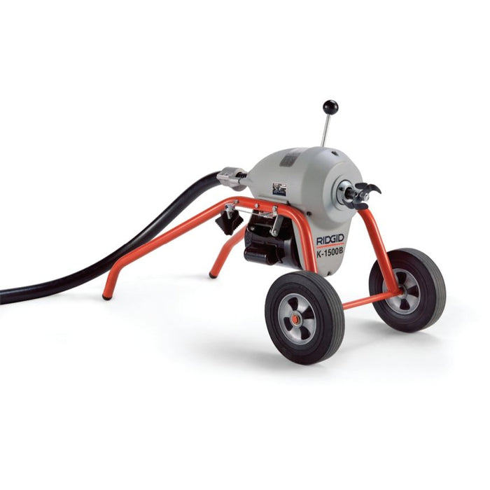 K-1500A Machine with A-1 Mitt, A-12 Pin Key, and Rear Guide Hose, Plus: Seven Sections 1 1/4" (32 mm) (C-11) Cable, Total 105 Feet, Two A-8 Cable Carriers, Nine-Piece 1 1/4" Tool Set