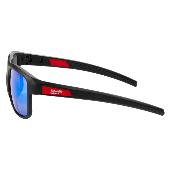 Full Frame Safety Glasses with Removable Side Shields – Blue Mirrored Anti-Scratch Lenses