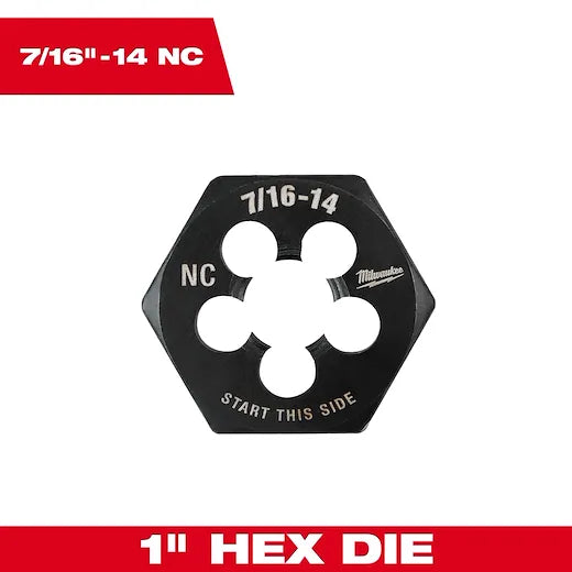 7/16"-14 NC 1-Inch Hex Threading Die