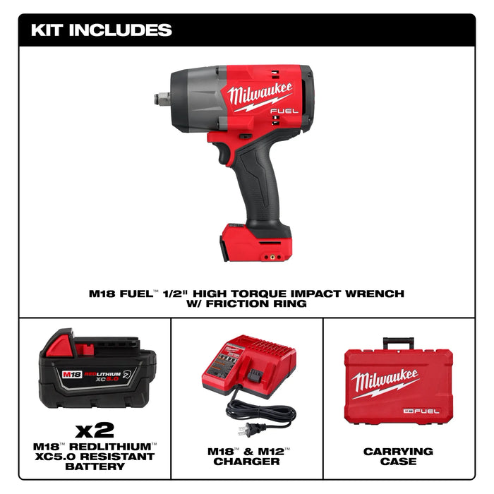 M18 FUEL 1/2" High Torque Impact wrench w/ Friction Ring Kit