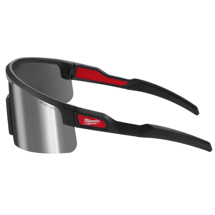 Wrap Around Safety Glasses - Silver Mirrored Anti-Scratch Lenses