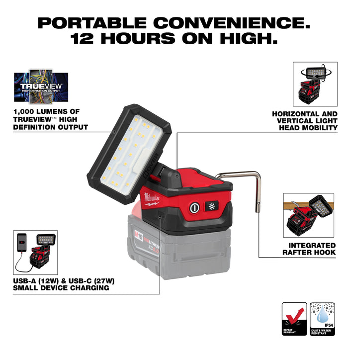 M18™ ROVER™ Compact Folding Flood Light w/ USB Charging