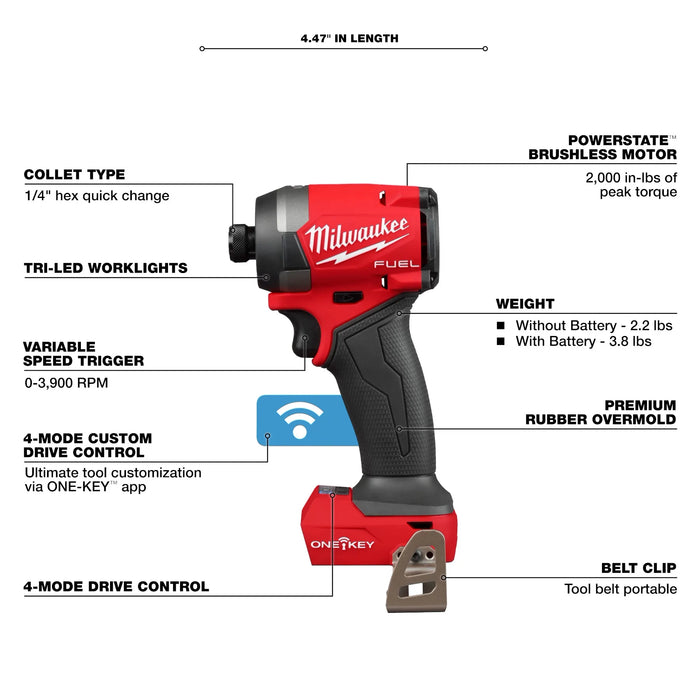 M18 FUEL™ 1/4" Hex Impact Driver w/ ONE-KEY™