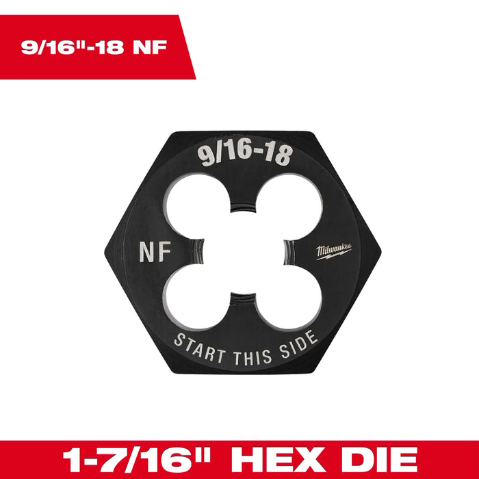 9/16"-18 NF 1-7/16" Hex Threading Die