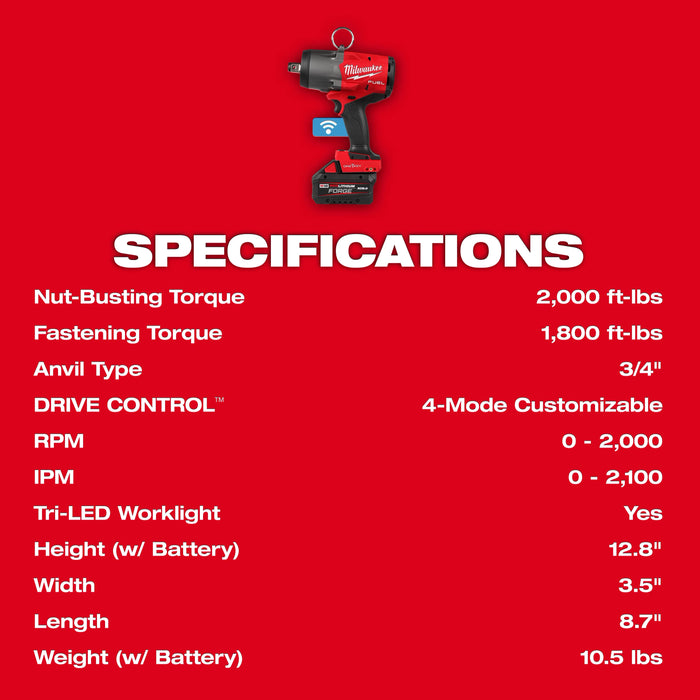M18 FUEL™ 3/4" High Torque Impact Wrench w/ ONE-KEY™ Kit