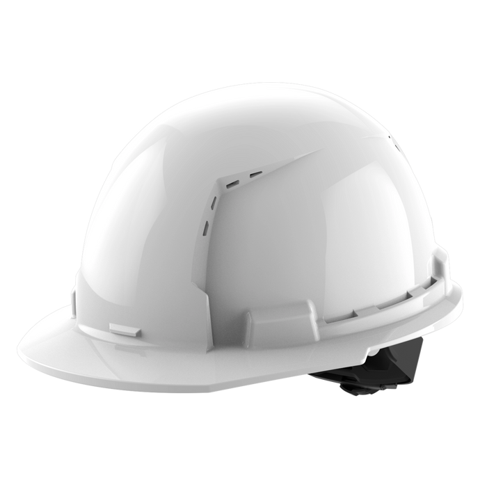 BOLT™ White Front Brim Vented Hard Hat w/4pt Ratcheting Suspension (USA) - Type 1, Class C