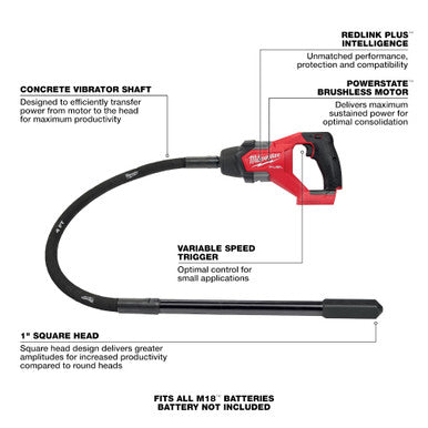 M18 FUEL 4' Concrete Pencil Vibrator