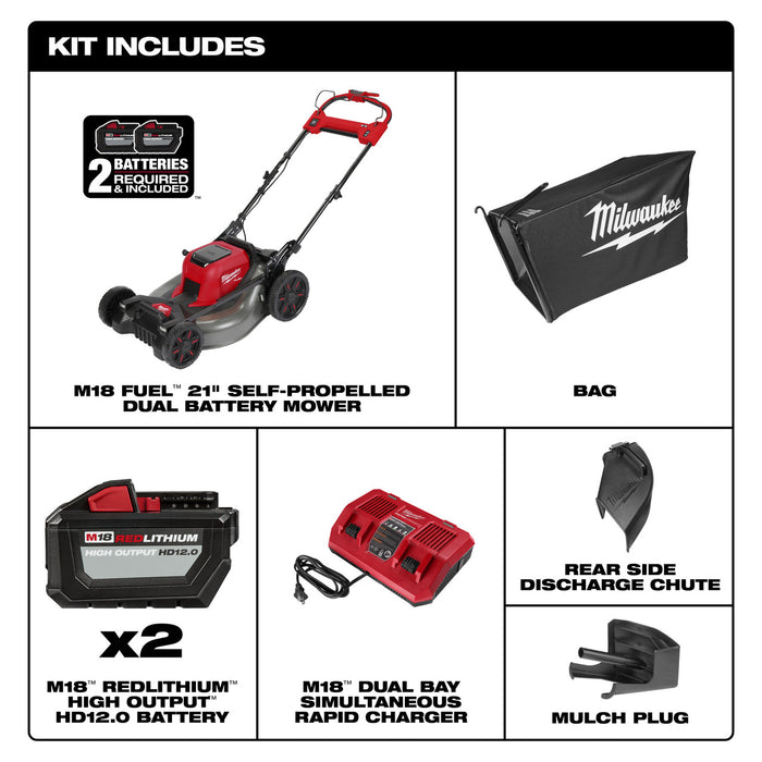 M18 FUEL™ 21" Self-Propelled Dual Battery Mower Kit