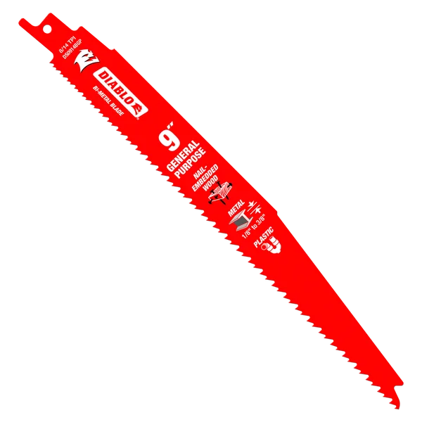 9" 8/14TPI I Bi-Metal Reciprocating Saw Blades for General Purpose Cuts