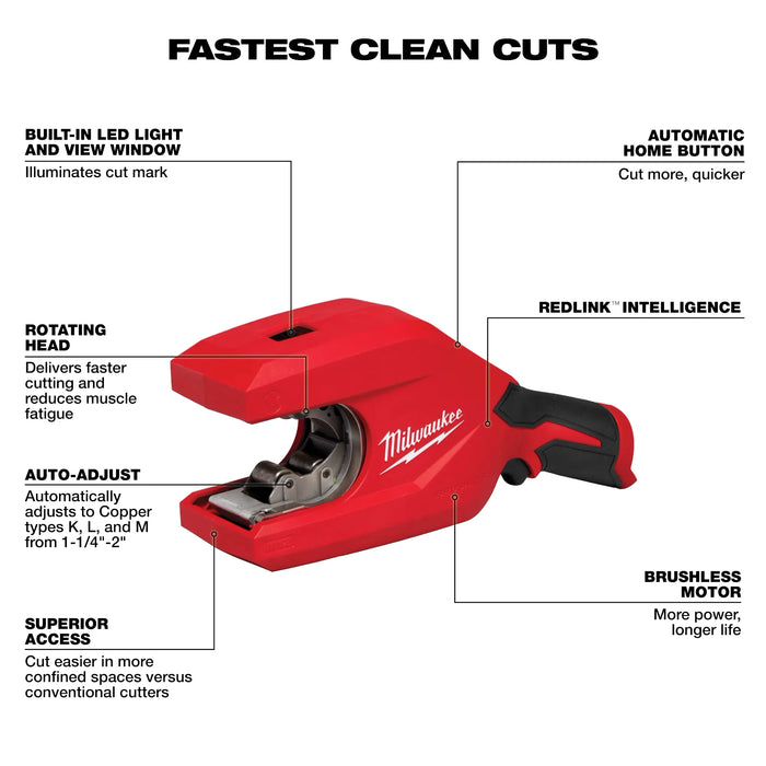 M12™ Brushless 1-1/4" - 2" Copper Tubing Cutter