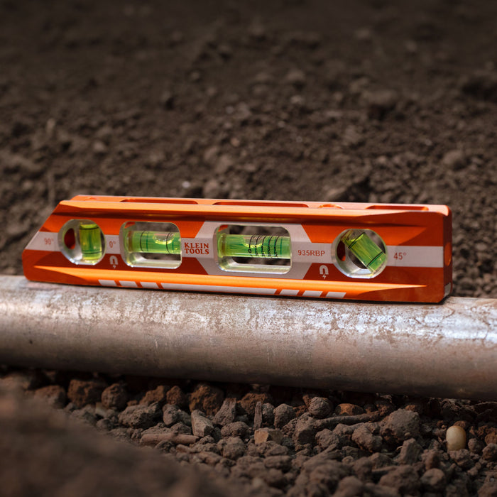 Magnetic Pitch Vial Torpedo Level, 4 Vial, 8-Inch