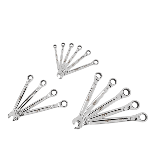 15pc Ratcheting Combination Wrench Set - Metric