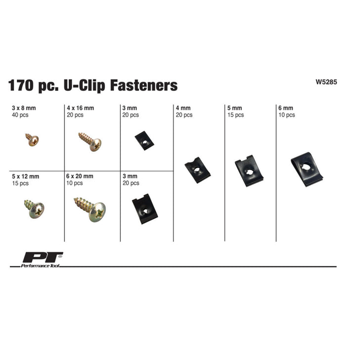 170 pc. U-Clip Fastener Assortment