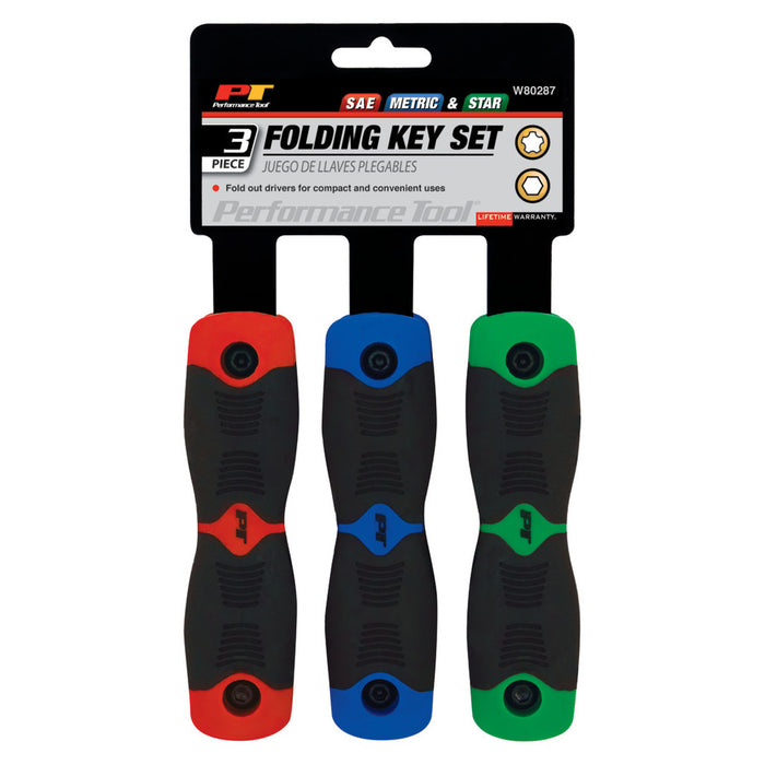 3 pc. Folding Star and Hex Key Set