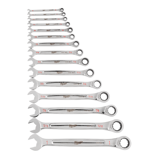 15pc Ratcheting Combination Wrench Set - SAE