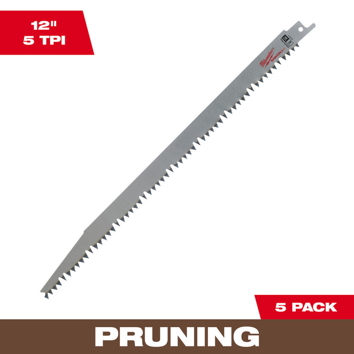 12 in. 5 TPI Pruning SAWZALL Blades 5PK