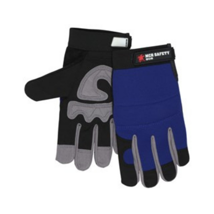 Small MCR Safety Mechanics Gloves Synthetic Leather Palm Adjustable Hook and Loop Wrist Closure