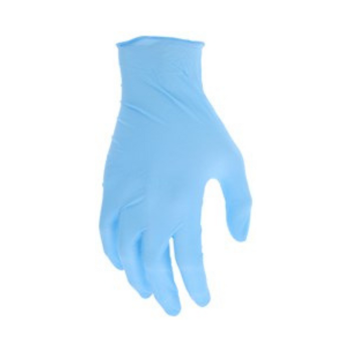 Large NitriShield™ Gloves Powder Free Disposable Nitrile Industrial Food Service Grade Textured Grip 9 Inches Blue