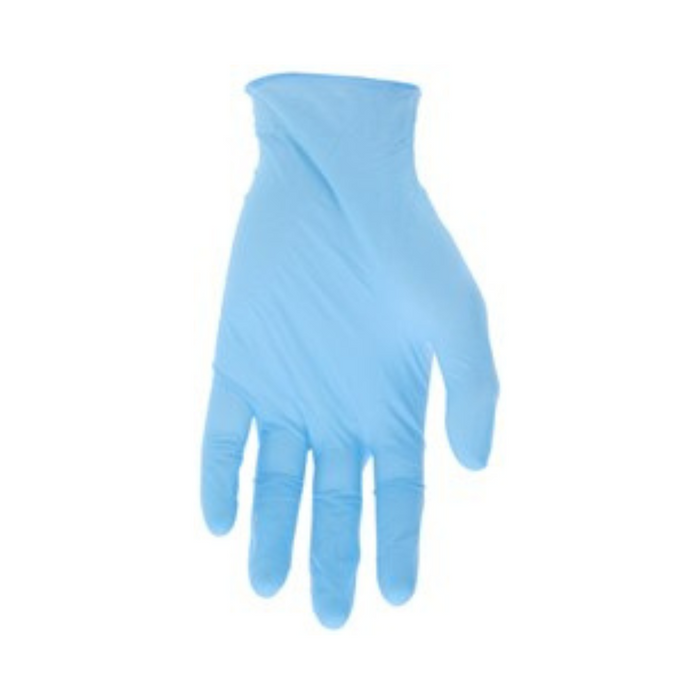 Large NitriShield™ Gloves Powder Free Disposable Nitrile Industrial Food Service Grade Textured Grip 9 Inches Blue