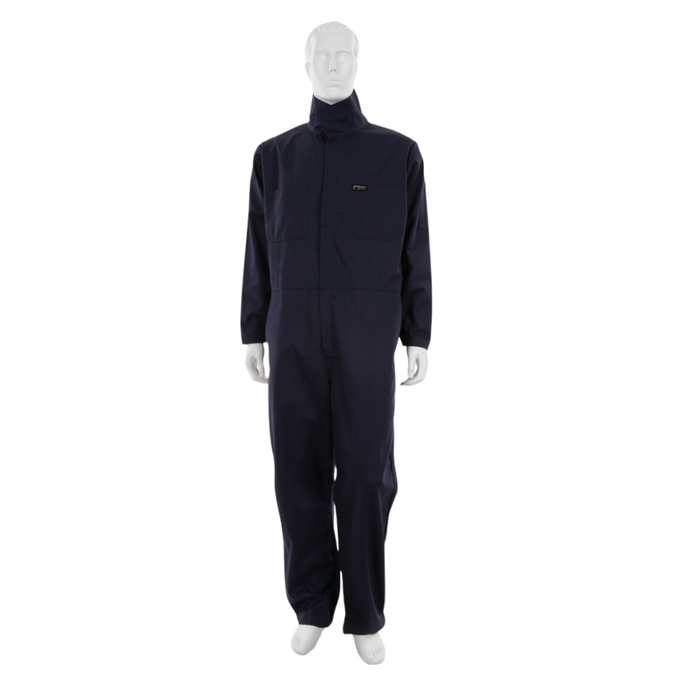 FR Gear Flame Resistant (FR) Coveralls Navy Blue 100% Cotton Material Long Sleeve Contractor Coverall XL