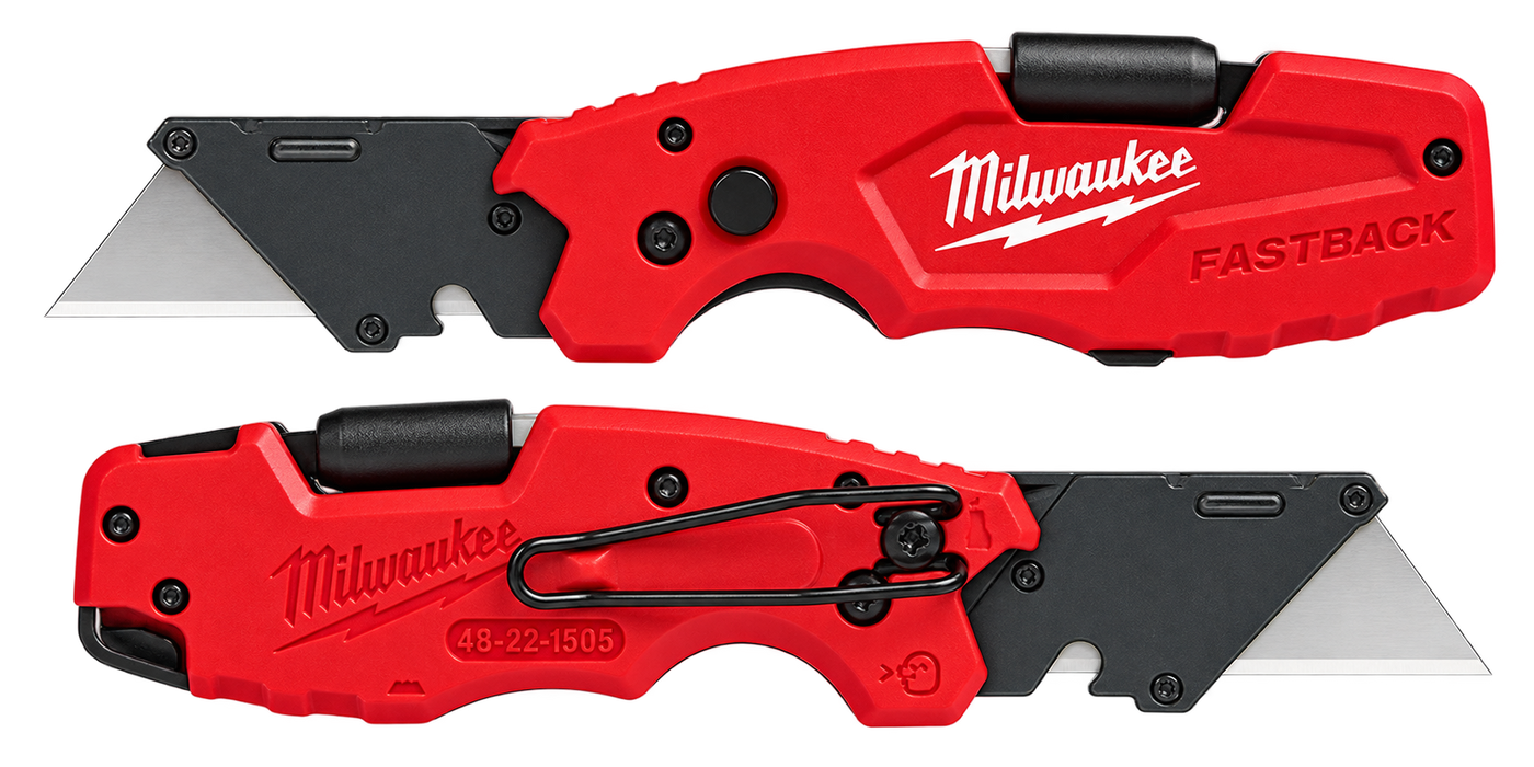 Milwaukee FASTBACK 6-in-1 Folding Utility Knife, 2 Pack