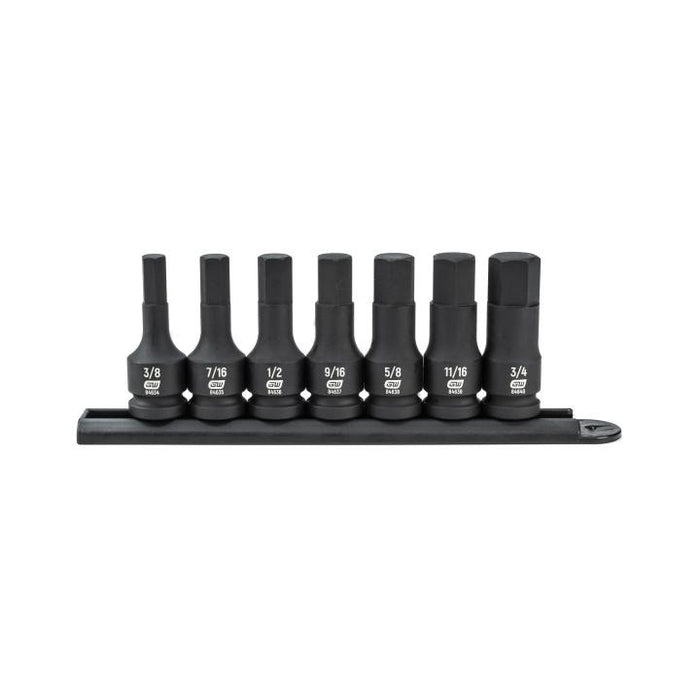 Gear Wrench 7 Piece 1/2" Drive Hex Bit Impact SAE Socket Set