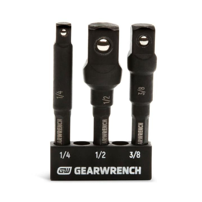 GearWrench 3 Piece 1/4" x 2-1/2" Hex Impact Adapter Set
