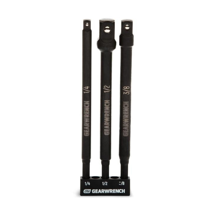 GearWrench 3 Piece 1/4" x 6" Hex Impact Adapter Set