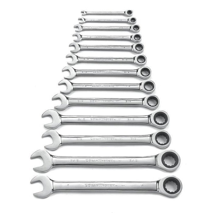 GearWrench 13 Piece 72-Tooth 12 Point Ratcheting Combination SAE Wrench Set