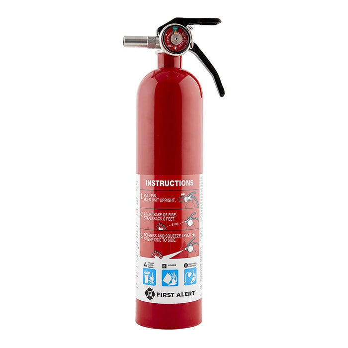 First Alert HOME1 Fire Extinguisher, 2.5 lb, Monoammonium Phosphate, 1-A:10-B:C Class, Wall