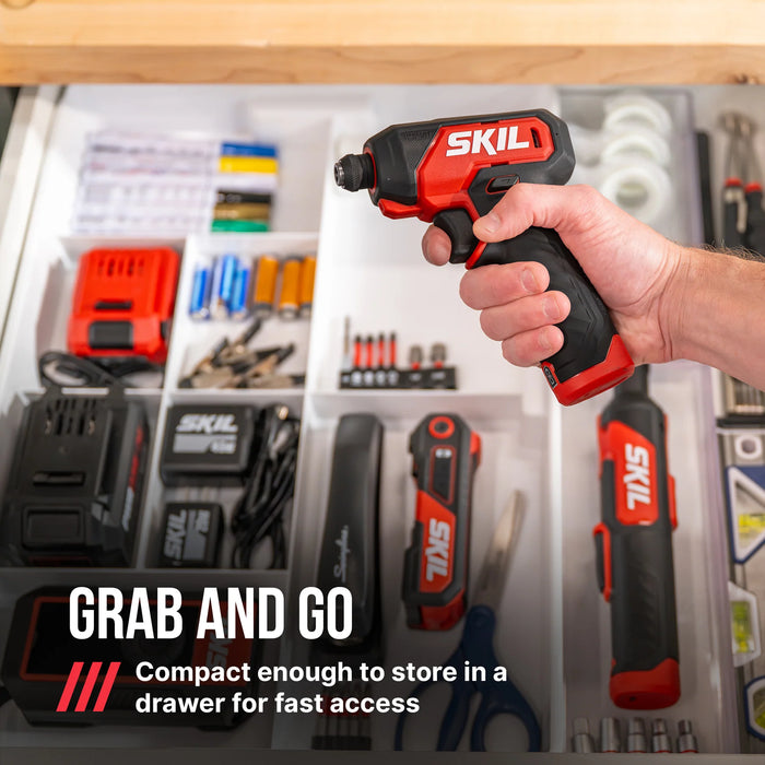 4V Impact Screwdriver with 7pcs impact bits set