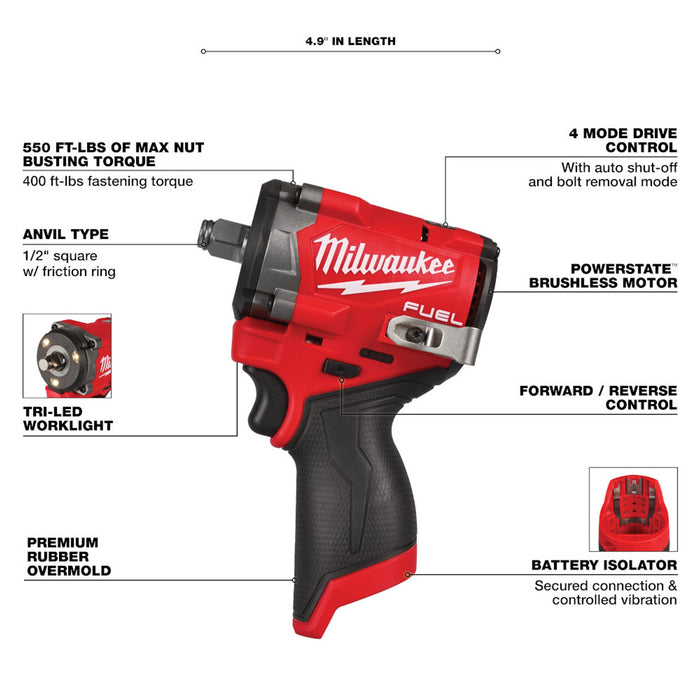 M12 FUEL™ Stubby 1/2" Impact Wrench