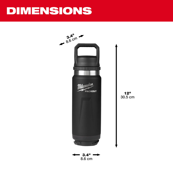 PACKOUT™ 24oz Insulated Bottle with Chug Lid (Black)