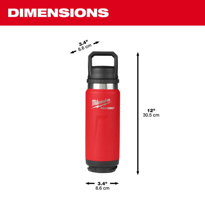 PACKOUT™ 24oz Insulated Bottle with Chug Lid (Red)