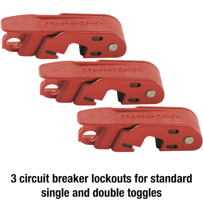 Master Lock Lockout Toolbox with Standard Electrical Device Assortment and three Zenex™ Thermoplastic Padlocks