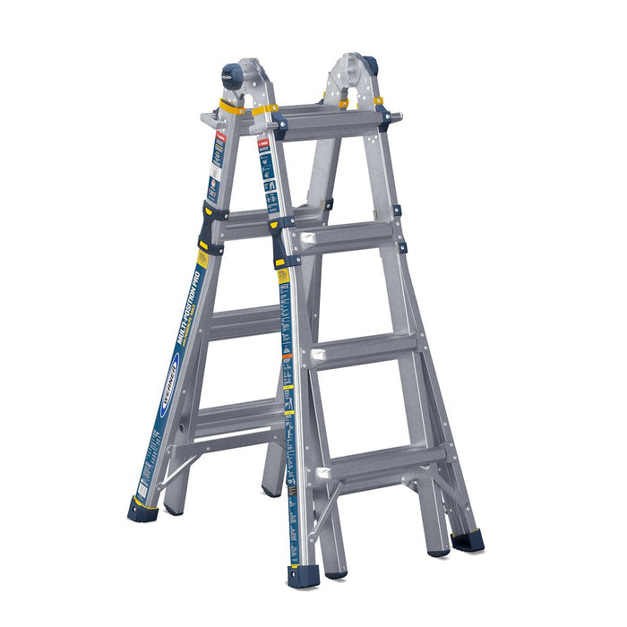 Werner MT-18IAA Multi-Position Ladder, 18 ft Max Reach H, 16-Step, 375 lb, Type IAA Duty Rating, 1.1 in D Step