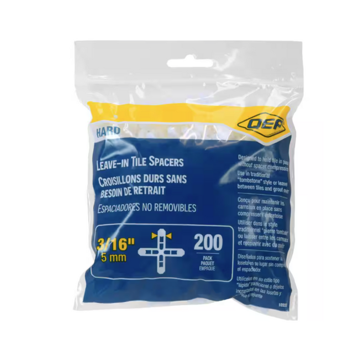 "3/16 in. Hard Tile Spacers for Traditional or Leave-In Installation (200-Pack)"