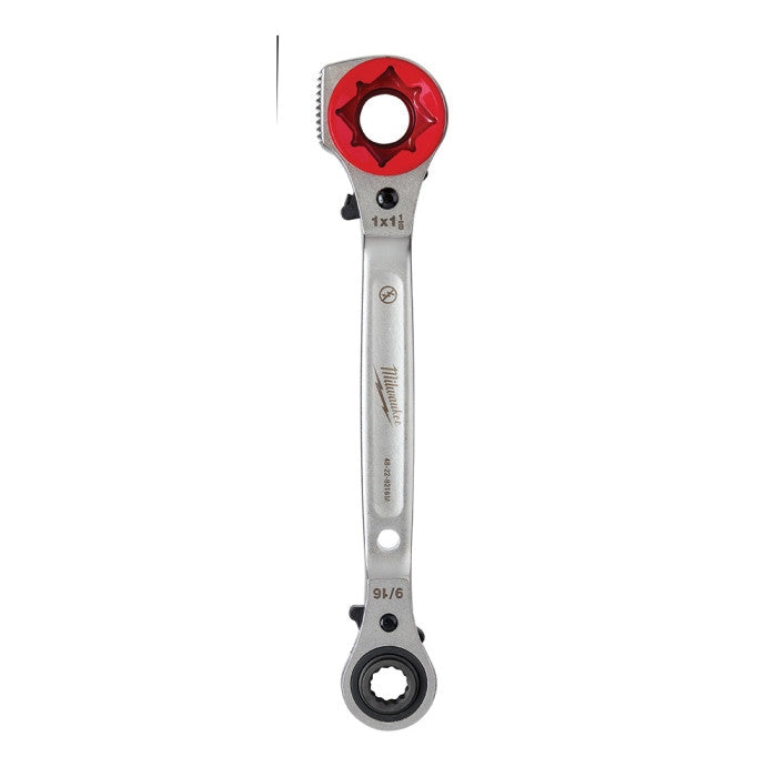 Lineman's 5in1 Ratcheting Wrench w/ Milled Strike Face