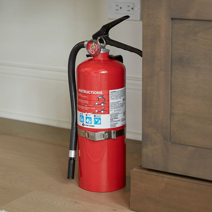 First Alert PRO5 Fire Extinguisher, 5 lb, Monoammonium Phosphate, 3-A:40-B:C Class, Wall