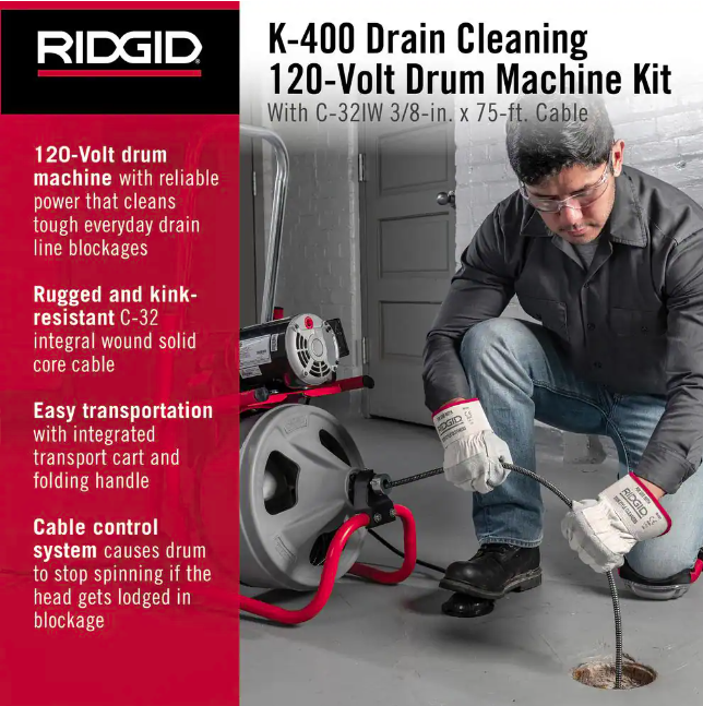 K-400 Drain Cleaning Snake Auger